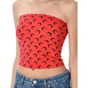 Maan Jersey Tube Top Rood Marine Serre , Red , Dames