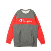 Kleur Blok Kangoeroezak Sweatshirt Grijs/Rood Champion , Gray , Heren