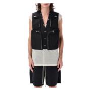 Zwarte Cargo Vest met Bauhaus Zakken Rick Owens , Black , Heren