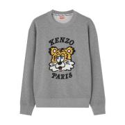 Grijze trui met geborduurd logo Kenzo , Gray , Heren