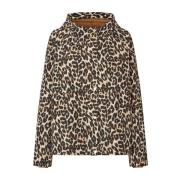 Luipaardprint Hooded Windbreaker Jas Lollys Laundry , Brown , Dames