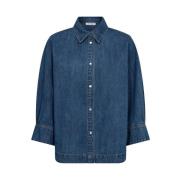 Donkere Denim Shirt met 3/4 Mouwen Co'Couture , Blue , Dames