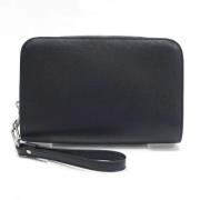 Pre-owned Leather clutches Louis Vuitton Vintage , Black , Heren