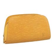 Pre-owned Leather pouches Louis Vuitton Vintage , Yellow , Dames