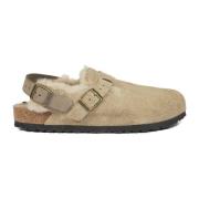 Beige Platte Schoenen Birkenstock , Beige , Dames