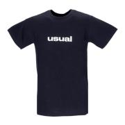 Zwarte Heren Tee met Omlijnd Print Usual , Black , Heren