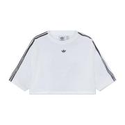 Korte T-shirt met logo Adidas Originals , White , Dames