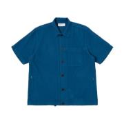 Technische Navy Knoopshirt Universal Works , Blue , Heren