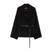 Stijlvolle Wollen Jas Max Mara Studio , Black , Dames