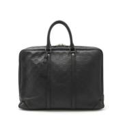 Pre-owned Leather briefcases Louis Vuitton Vintage , Black , Heren