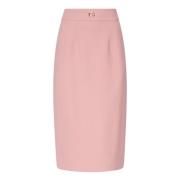 Roze wollen potloodrok DG-logo Dolce & Gabbana , Pink , Dames