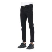 Zwarte Skinny Jeans met Metalen Details Versace Jeans Couture , Black ...