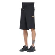 Zwarte sportieve shorts met institutioneel logo Versace Jeans Couture ...