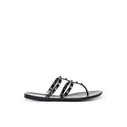 Zwarte Sandalen met Katoenmix Valentino Garavani , Black , Dames