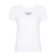 Witte Halve Maan Borduurwerk T-shirt Marine Serre , White , Dames