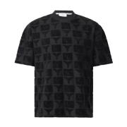 Shirt met korte mouwen en allover-print Carlo Colucci , Black , Heren