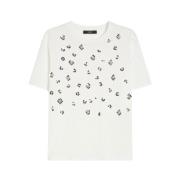 Geborduurd Katoenen T-shirt Cabina Wit Max Mara , White , Dames