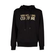 Metallic Logo Hoodie Versace Jeans Couture , Black , Heren