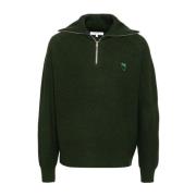 Bosgroene Sailor Kraag Zip-Up Sweater Maison Kitsuné , Green , Heren