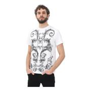 Barocco Outline Wit T-shirt Versace Jeans Couture , White , Heren