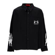 Skull Heart Longsleeve Shirt Zwart Acupuncture , Black , Heren