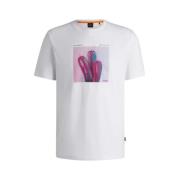 Katoenen Ronde Hals T-shirt Wit Hugo Boss , White , Heren