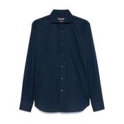 Blauw Herenshirt Corneliani , Blue , Heren