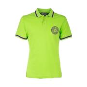 Aansluitende Polo met Logo Versace Jeans Couture , Green , Heren