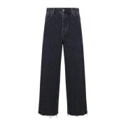 Wide-Leg Denim Jeans Gucci , Black , Heren