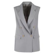 Dubbele Vest Rechte Zakken Tagliatore , Gray , Dames