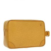 Pre-owned Leather clutches Louis Vuitton Vintage , Yellow , Dames