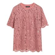 Ronde Hals T-shirt Dolce & Gabbana , Pink , Dames