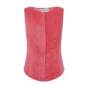 Vergrootglas, linnen vest in roze gestreept maltinto Cortana , Pink , ...