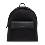 Rugzak met logo-vormige applicatie Emporio Armani , Black , Heren