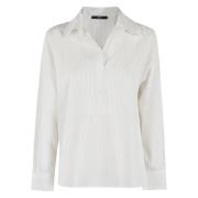 Gestreepte Popeline Overhemd Seventy , White , Dames