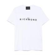 Wit T-shirt met uniek ontwerp John Richmond , White , Heren