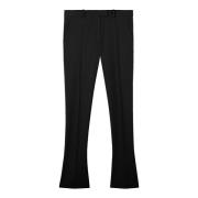 Zwarte Wol Flare-Leg Broek The Attico , Black , Dames