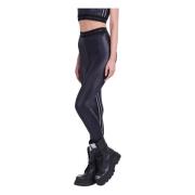 Lycra Leggings met Elastische Logo Banden 4Giveness , Black , Dames