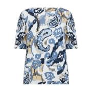 Blauw Paisley Print Shirt Soyaconcept , Multicolor , Dames