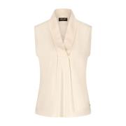 Champagne V-hals Mouwloze Top Lady Day , White , Dames