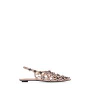 Beige Platte Schoenen met Studs The Attico , Beige , Dames