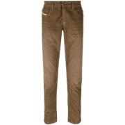 Gestructureerde Denim Jeans Diesel , Brown , Heren