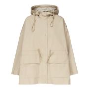 Beige Short Parka Coat Moncler , Beige , Dames