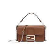 Bruine Crossbody Tas met FF Logo Fendi , Brown , Dames