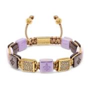 Women's Lavender, Purple, Soft Pink & Burgundy Ceramic Flatbead Bracel...