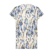 Abstract Print Shirt Blauw Soyaconcept , Multicolor , Dames