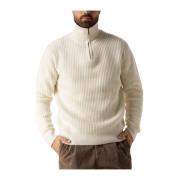 Beige Gebreide Half Zip Trui Selected Homme , Beige , Heren