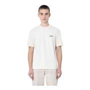 Katoen Logo Patch Crewneck T-Shirt Jacquemus , Beige , Heren