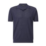 Klassieke Poloshirt met Patroon Roberto Collina , Blue , Heren