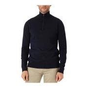 Navy Blue Half Zip Sweater Saint Steve , Black , Heren